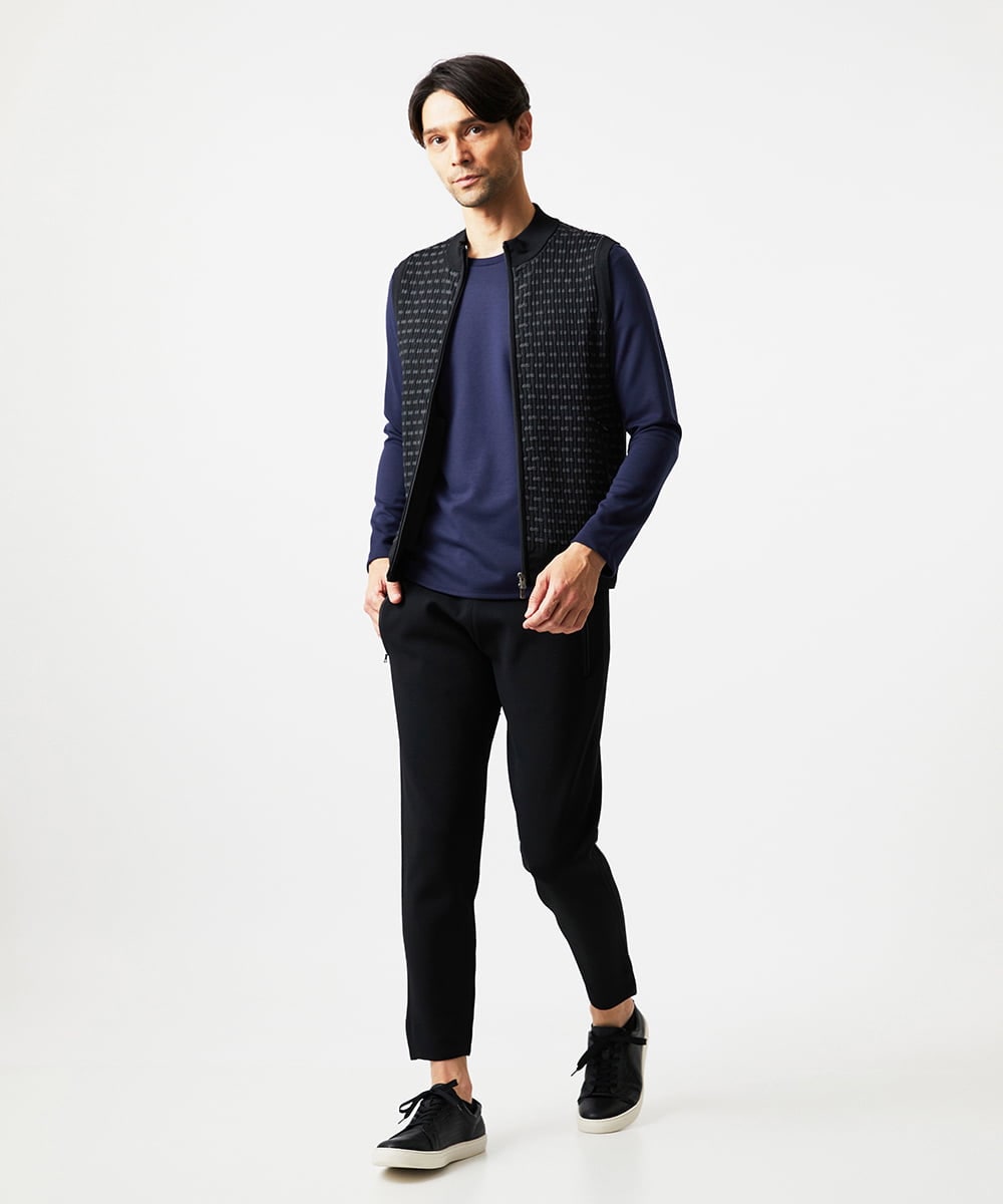 MNLAF54200 MICHEL KLEIN HOMME(ミッシェルクラン オム) 【セットアップ】ニットジョガーパンツ ブラック