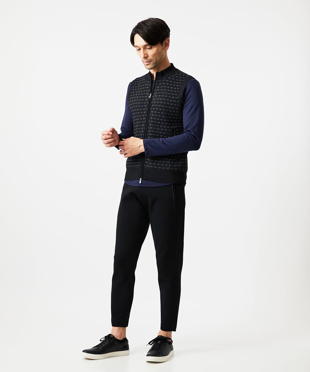 MNLAF54200 MICHEL KLEIN HOMME(ミッシェルクラン オム) 【セットアップ】ニットジョガーパンツ ブラック