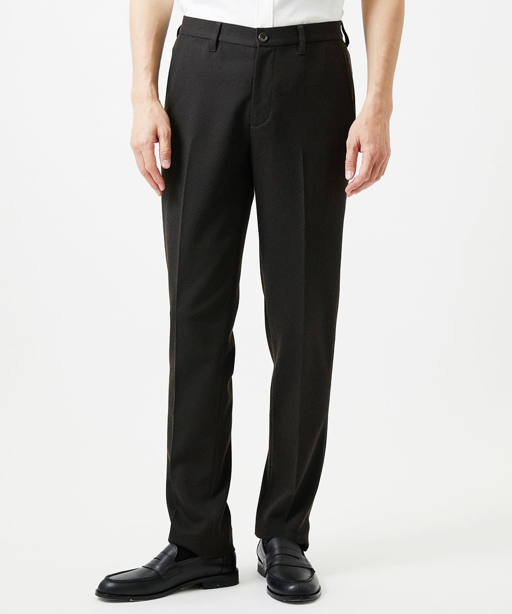 MNLAG02230 MICHEL KLEIN HOMME(ミッシェルクラン オム) 【セットアップ】ハイブリッドジャージスラックスパンツ ブラウン