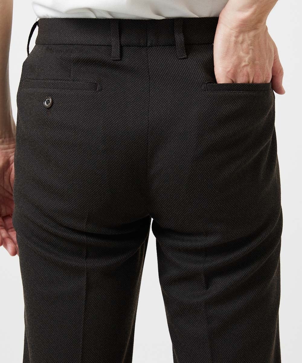 MNLAG02230 MICHEL KLEIN HOMME(ミッシェルクラン オム) 【セットアップ】ハイブリッドジャージスラックスパンツ ブラウン