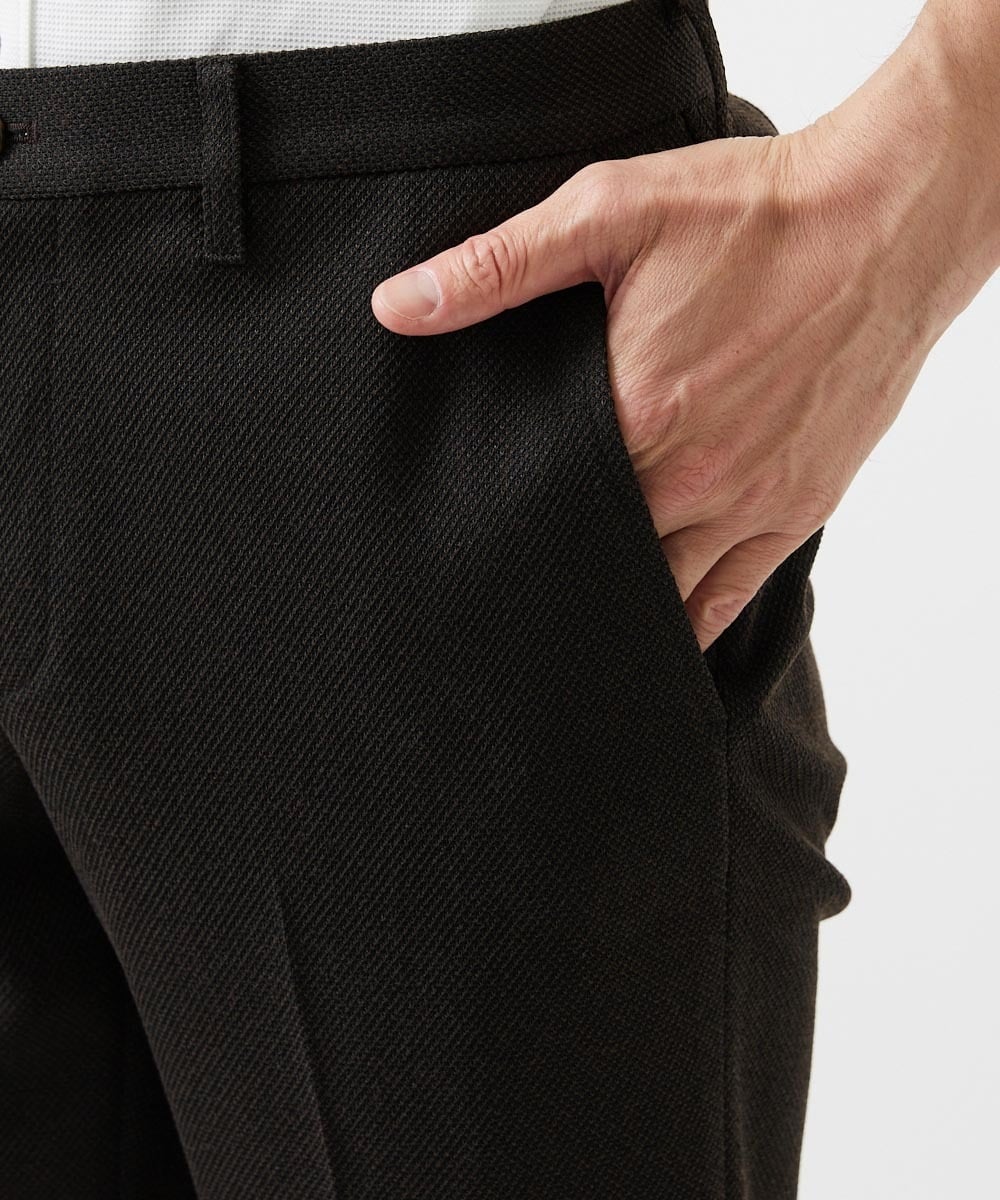 MNLAG02230 MICHEL KLEIN HOMME(ミッシェルクラン オム) 【セットアップ】ハイブリッドジャージスラックスパンツ ブラウン