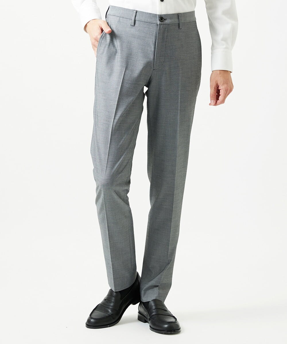 MNLAG03230 MICHEL KLEIN HOMME(ミッシェルクラン オム) 【セットアップ】オックスストレッチスラックスパンツ グレー