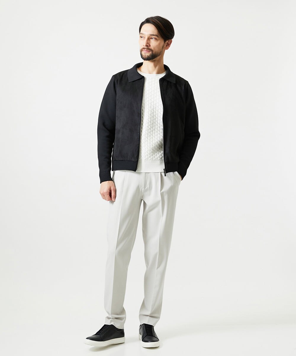 MNLAG52250 MICHEL KLEIN HOMME(ミッシェルクラン オム) 裏起毛2WAYストレッチスラックスパンツ アイボリー