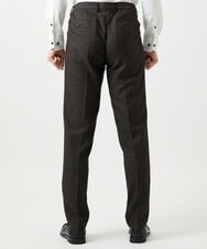 MNLAI53270 MICHEL KLEIN HOMME(ミッシェルクラン オム) ストライプ柄ウールコットンスラックスパンツ ブラウン