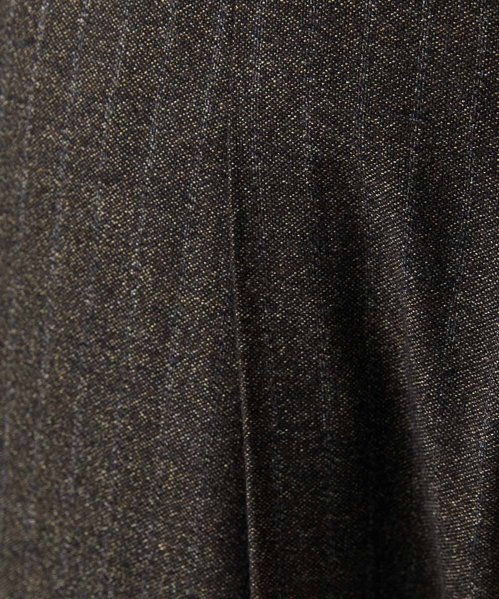 MNLAI53270 MICHEL KLEIN HOMME(ミッシェルクラン オム) ストライプ柄ウールコットンスラックスパンツ ブラウン