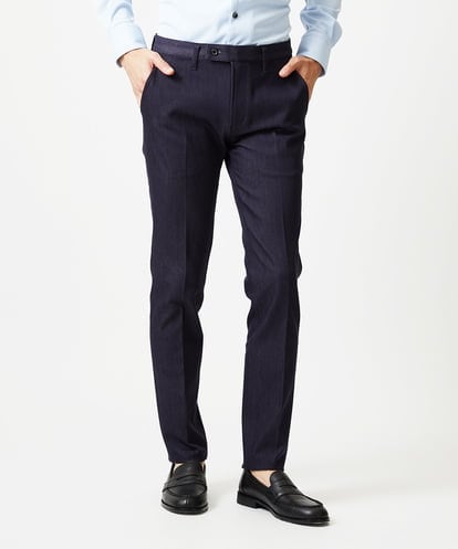 MNLAI55210 MICHEL KLEIN HOMME 【撥水】プレビアシャンブレースラックスパンツ