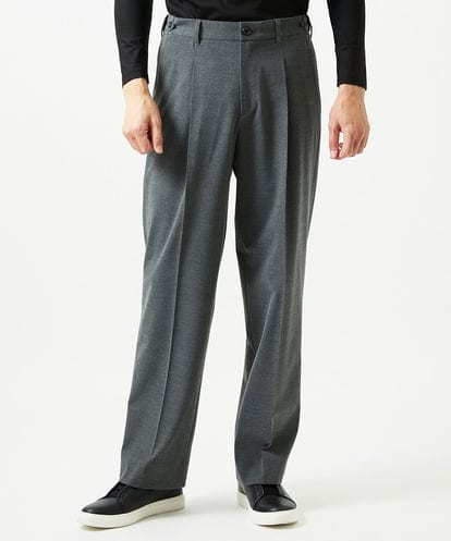 MNLAI59250 MICHEL KLEIN HOMME ウール調ジャージワイドスラックスパンツ