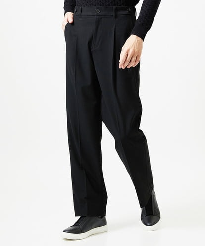 MNLAI59250 MICHEL KLEIN HOMME ウール調ジャージワイドスラックスパンツ