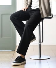 MNLAI59250 MICHEL KLEIN HOMME(ミッシェルクラン オム) ウール調ジャージワイドスラックスパンツ ブラック