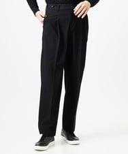 MNLAI59250 MICHEL KLEIN HOMME(ミッシェルクラン オム) ウール調ジャージワイドスラックスパンツ ブラック