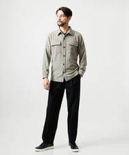 MNLAI59250 MICHEL KLEIN HOMME(ミッシェルクラン オム) ウール調ジャージワイドスラックスパンツ ブラック