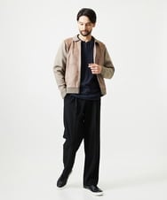 MNLAI59250 MICHEL KLEIN HOMME(ミッシェルクラン オム) ウール調ジャージワイドスラックスパンツ ブラック