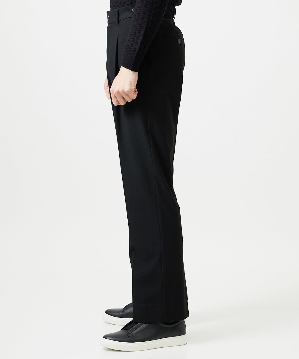 MNLAI59250 MICHEL KLEIN HOMME(ミッシェルクラン オム) ウール調ジャージワイドスラックスパンツ ブラック
