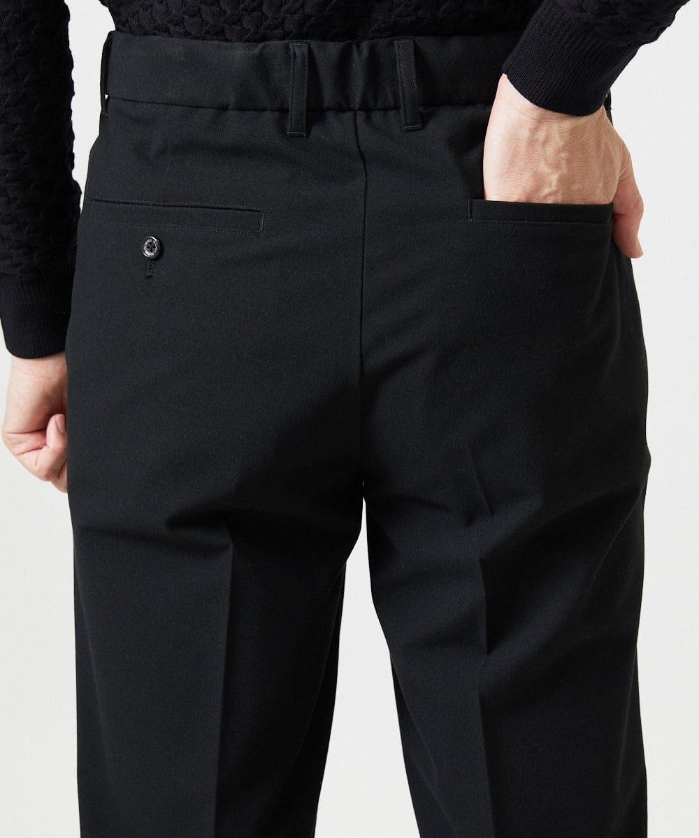 MNLAI59250 MICHEL KLEIN HOMME(ミッシェルクラン オム) ウール調ジャージワイドスラックスパンツ ブラック