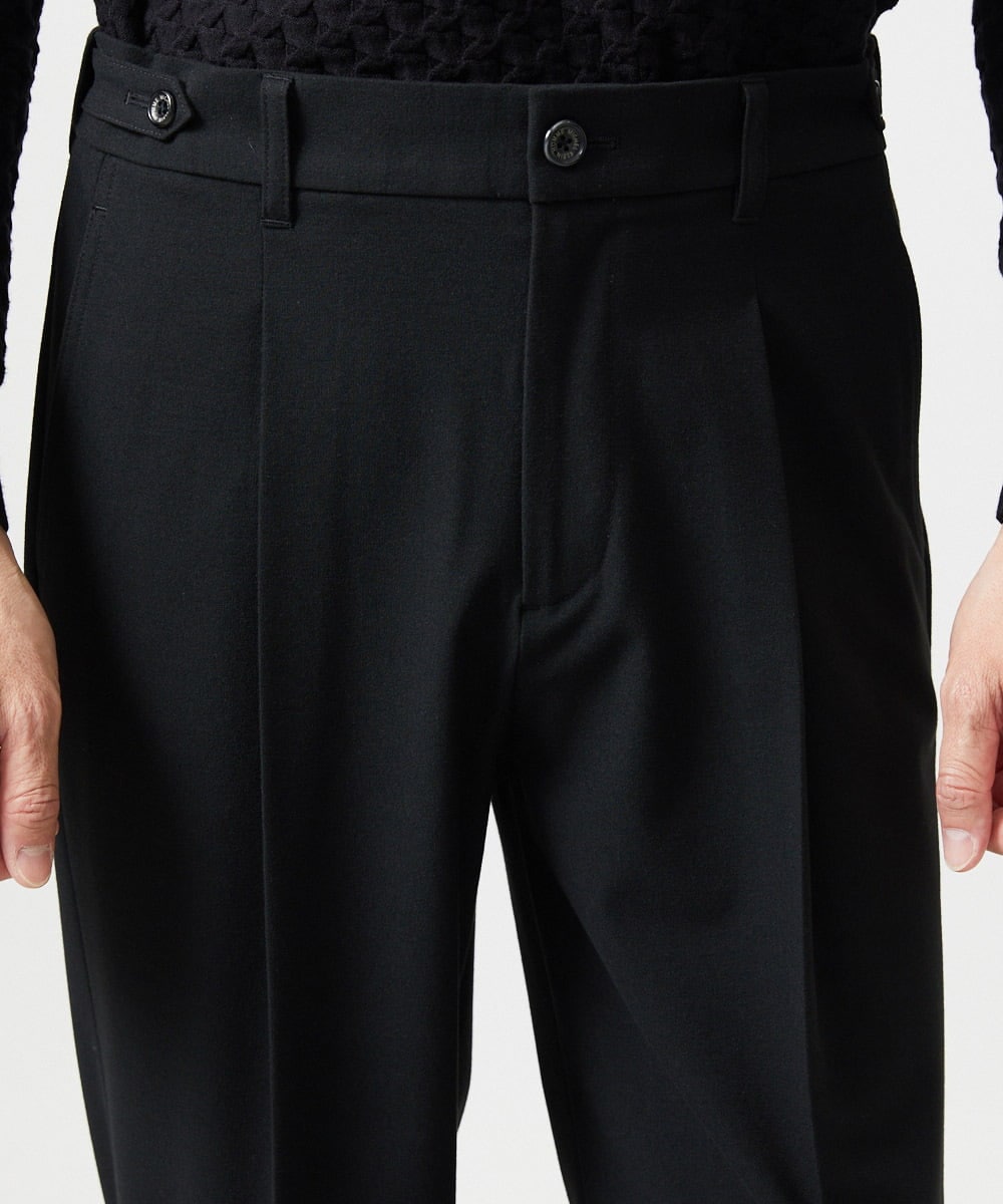 MNLAI59250 MICHEL KLEIN HOMME(ミッシェルクラン オム) ウール調ジャージワイドスラックスパンツ ブラック