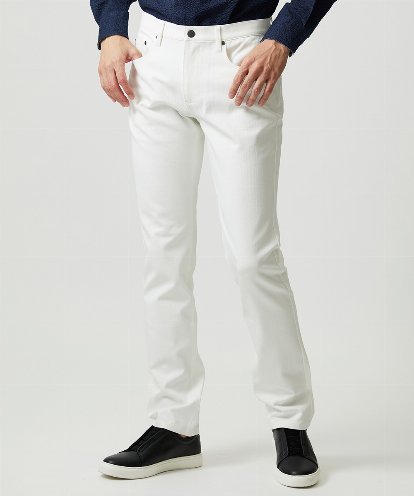 MNLAI61230 MICHEL KLEIN HOMME 【撥水】プレビアヘリンボン5ポケットパンツ