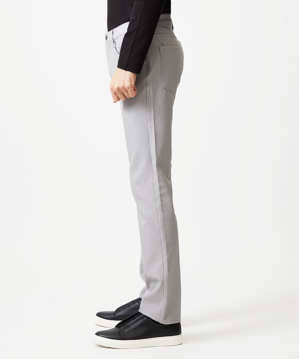 MNLAI61230 MICHEL KLEIN HOMME(ミッシェルクラン オム) 【撥水】プレビアヘリンボン5ポケットパンツ ライトグレー