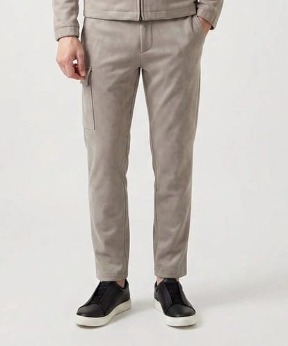 MNLAI64250 MICHEL KLEIN HOMME 【セットアップ】スエードリラックスカーゴパンツ