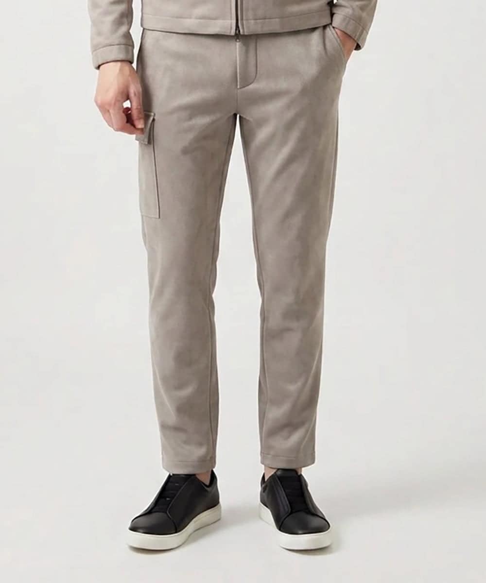 MNLAI64250 MICHEL KLEIN HOMME 【セットアップ】スエードリラックスカーゴパンツ