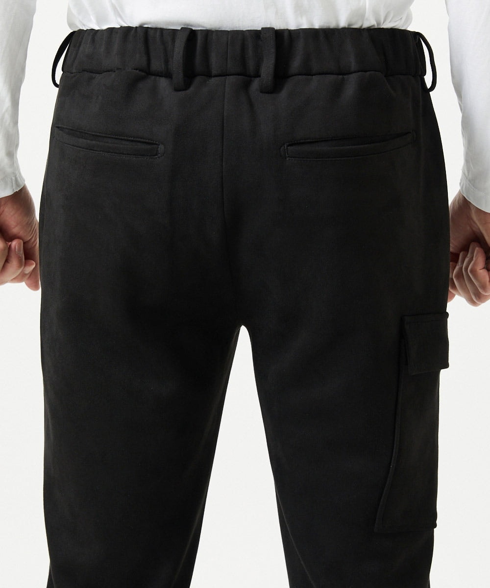 MNLAI64250 MICHEL KLEIN HOMME(ミッシェルクラン オム) 【セットアップ】スエードリラックスカーゴパンツ ブラック