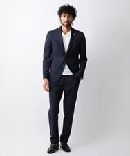 MNLAV08190 MICHEL KLEIN HOMME(ミッシェルクラン オム) ストレッチスラックスパンツ ネイビー(57)