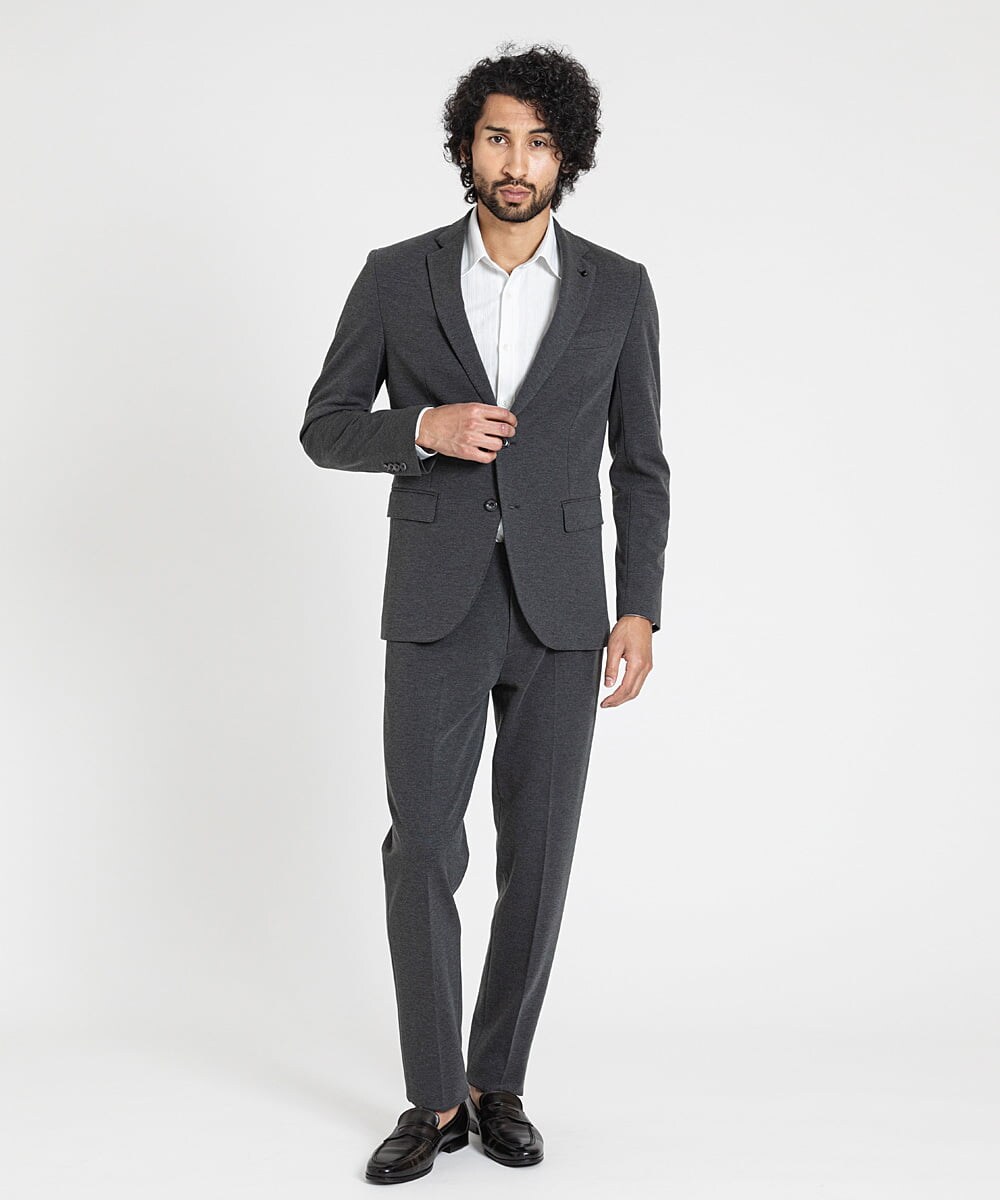 MNLAV08190 MICHEL KLEIN HOMME(ミッシェルクラン オム) ストレッチスラックスパンツ ダークグレー(93)