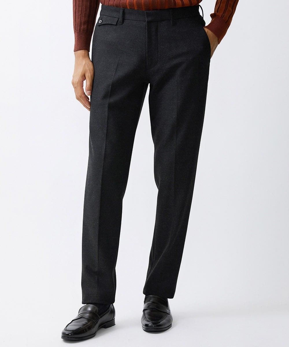 MNLAV09190 MICHEL KLEIN HOMME(ミッシェルクラン オム) ウォームスラックスパンツ ブラック(94)