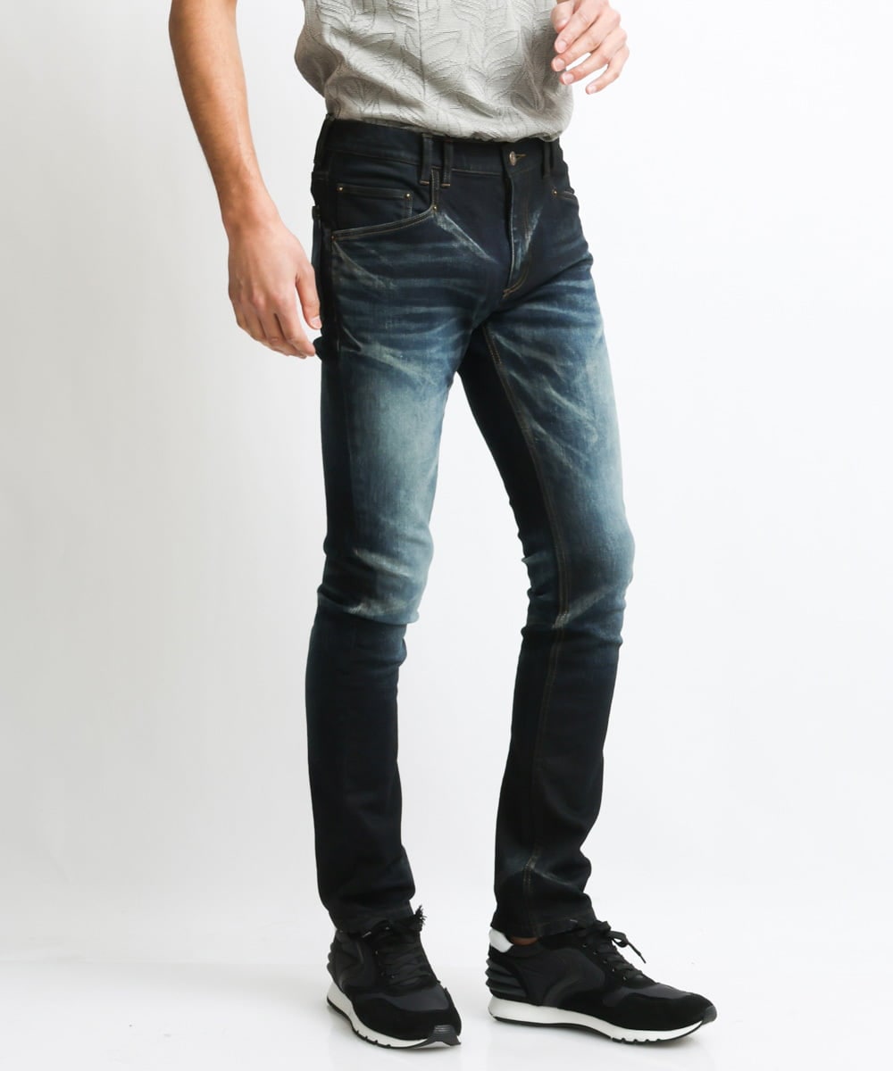 MNLAV29330 MICHEL KLEIN HOMME(ミッシェルクラン オム) 《日本製》ブラックオーシャンデニムパンツ ネイビー
