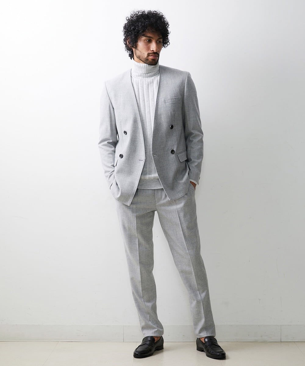 MNLAV82250 MICHEL KLEIN HOMME(ミッシェルクラン オム) リラックススラックスパンツ ライトグレー(91)