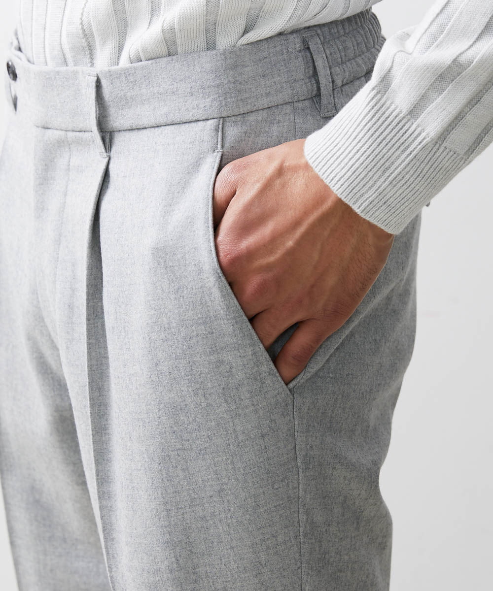 MNLAV82250 MICHEL KLEIN HOMME(ミッシェルクラン オム) リラックススラックスパンツ ライトグレー(91)