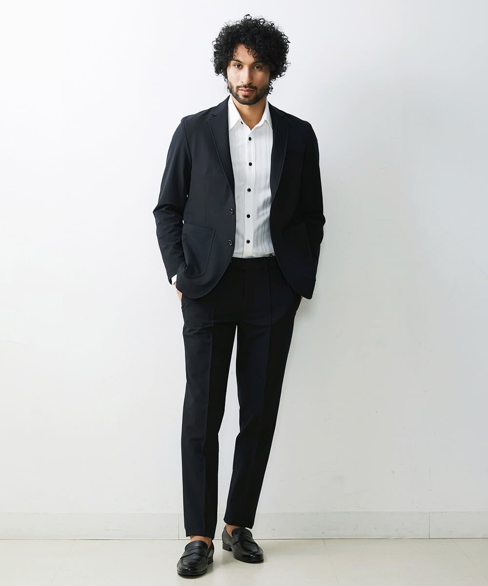 MNLAV85270 MICHEL KLEIN HOMME(ミッシェルクラン オム) ウォーターテックストレッチスラックスパンツ ブラック(94)