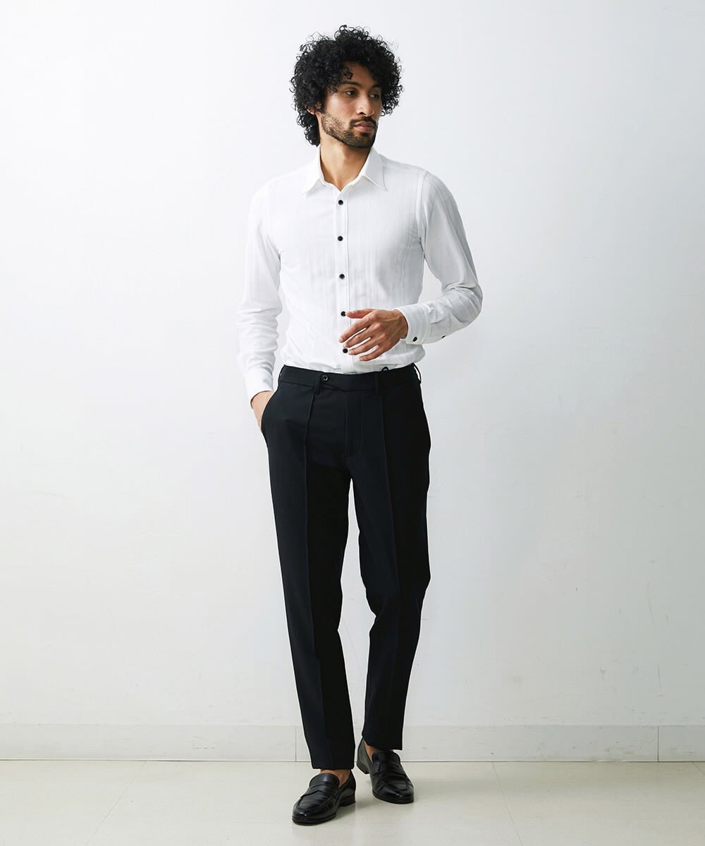 MNLAV85270 MICHEL KLEIN HOMME(ミッシェルクラン オム) ウォーターテックストレッチスラックスパンツ ブラック(94)