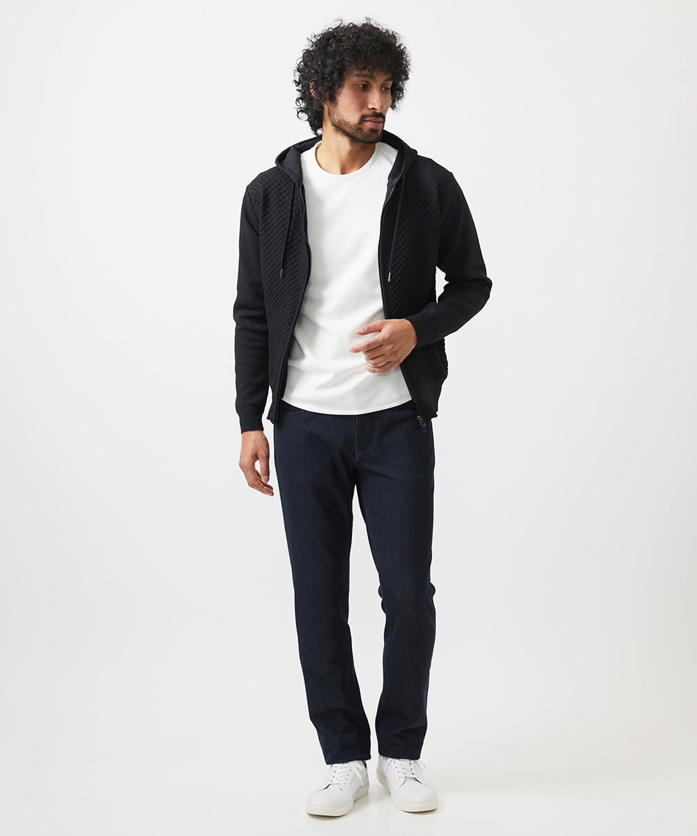 MNLCC55230 MICHEL KLEIN HOMME(ミッシェルクラン オム) デニム調ストレッチファイブポケットパンツ ネイビー