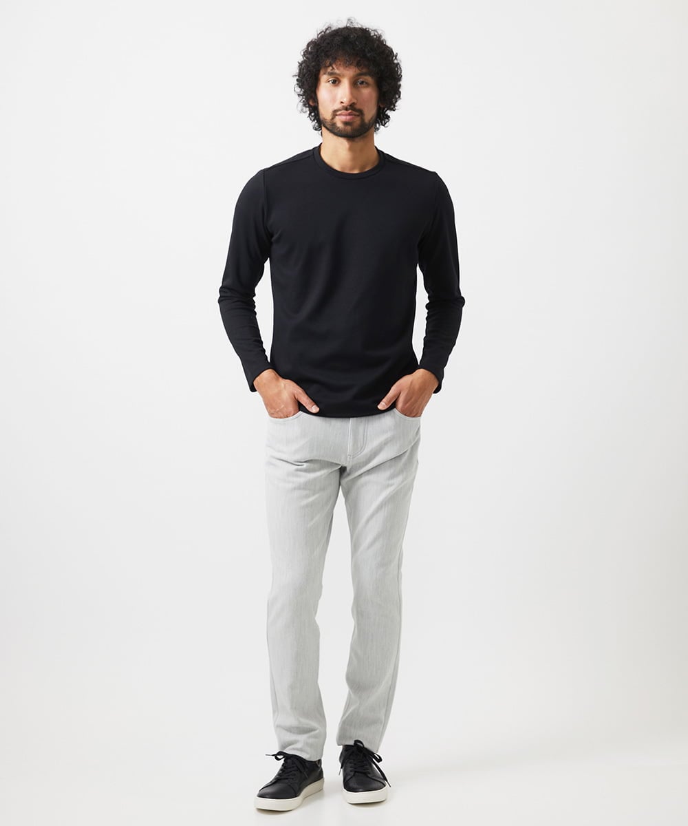 MNLCC55230 MICHEL KLEIN HOMME(ミッシェルクラン オム) デニム調ストレッチファイブポケットパンツ ライトグレー