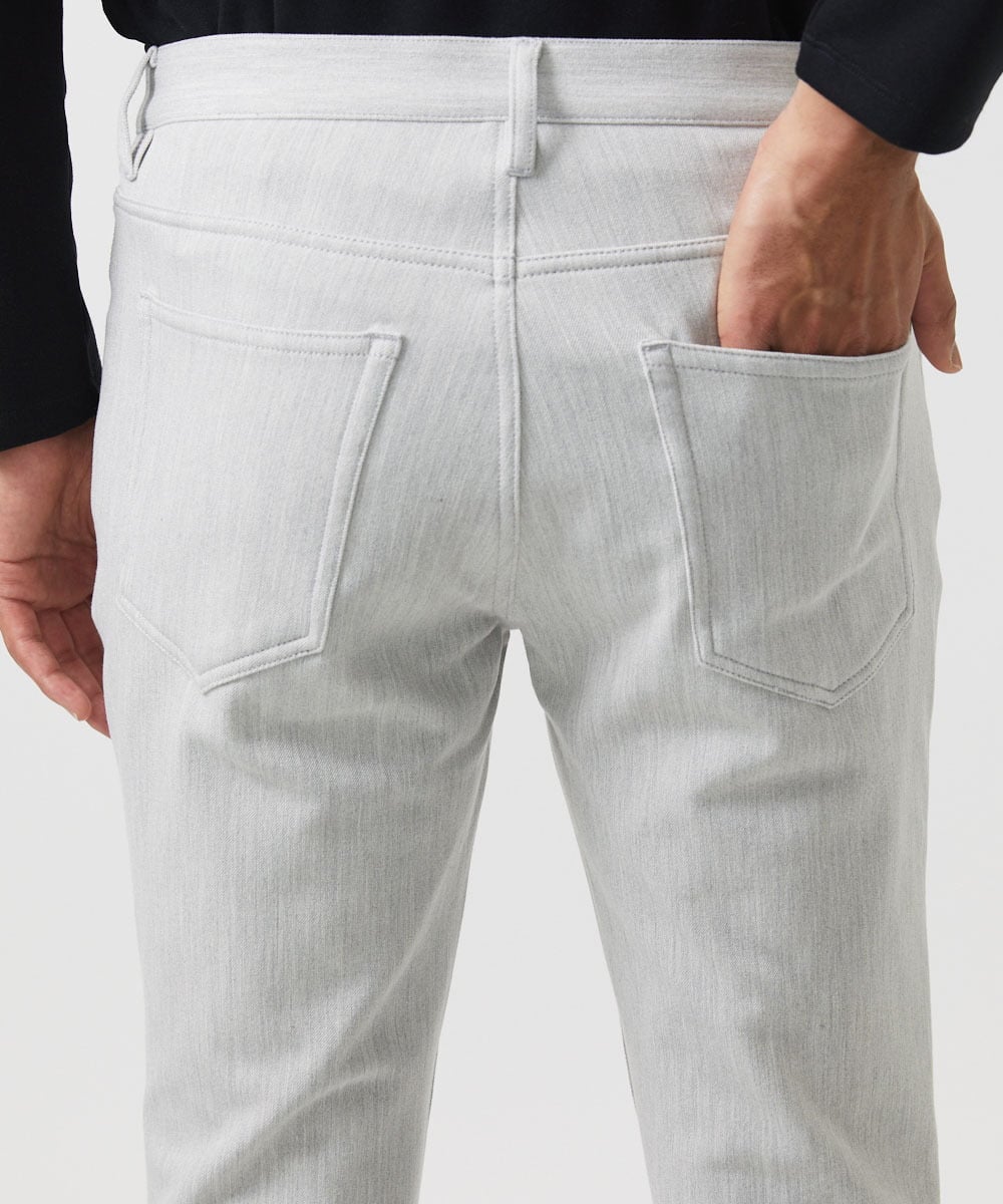 MNLCC55230 MICHEL KLEIN HOMME(ミッシェルクラン オム) デニム調ストレッチファイブポケットパンツ ライトグレー