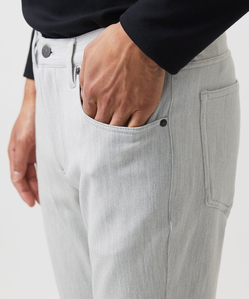 MNLCC55230 MICHEL KLEIN HOMME(ミッシェルクラン オム) デニム調ストレッチファイブポケットパンツ ライトグレー
