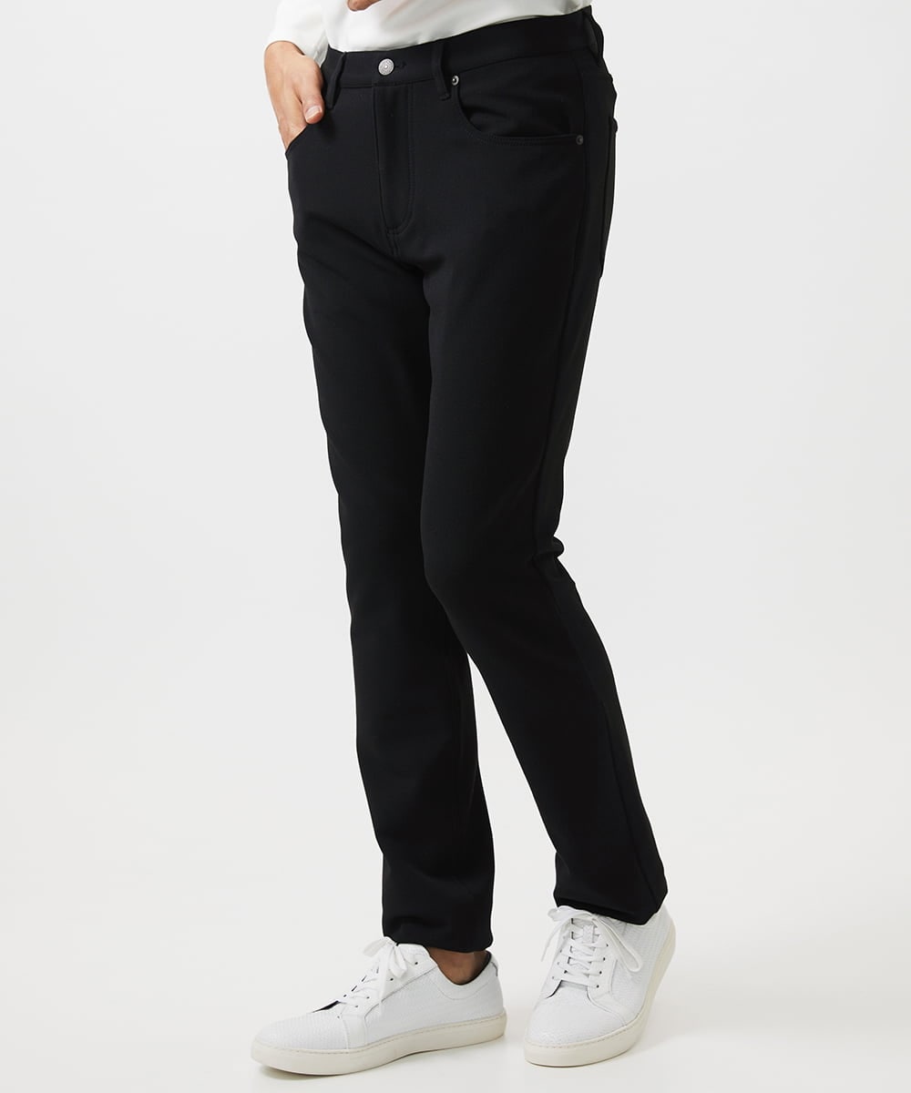 MNLCC55230 MICHEL KLEIN HOMME(ミッシェルクラン オム) デニム調ストレッチファイブポケットパンツ ブラック