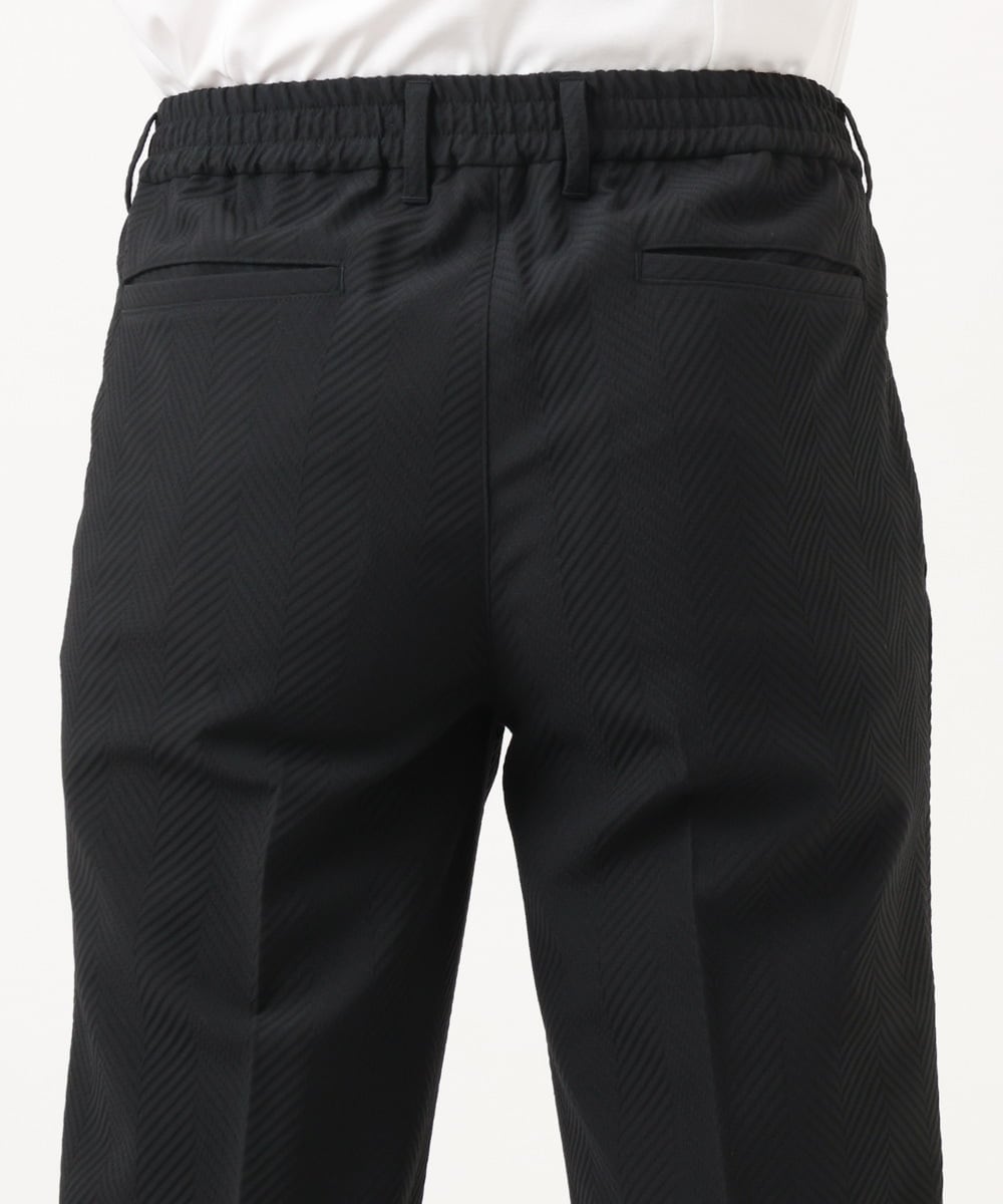 MNLCD51250 MICHEL KLEIN HOMME(ミッシェルクラン オム) 【セットアップ】ビックへリンボンスラックスパンツ ブラック