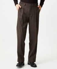 MNLCG60290 MICHEL KLEIN HOMME(ミッシェルクラン オム) ウールワイドスラックスパンツ ブラウン