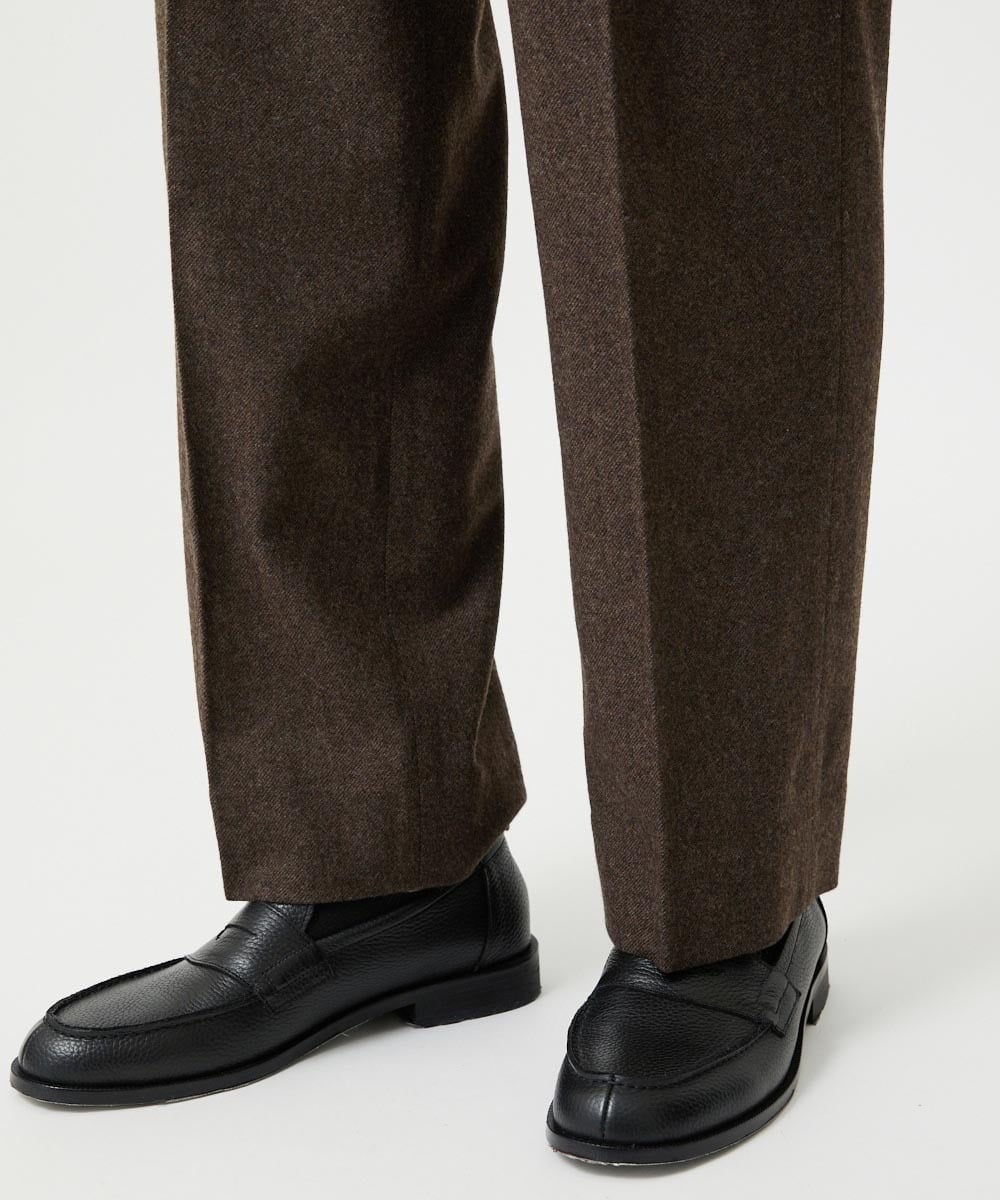 MNLCG60290 MICHEL KLEIN HOMME(ミッシェルクラン オム) ウールワイドスラックスパンツ ブラウン