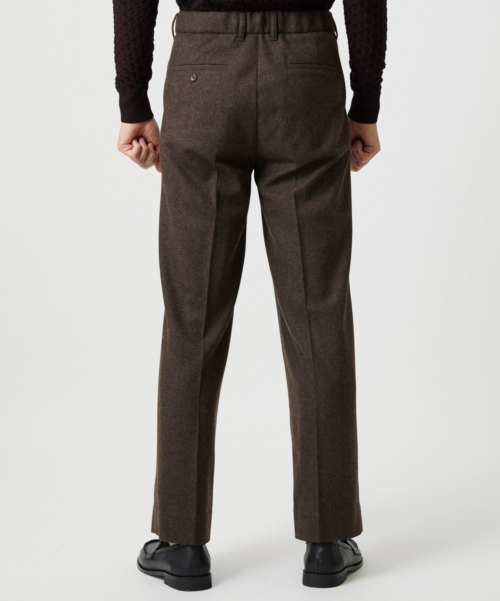 MNLCG60290 MICHEL KLEIN HOMME(ミッシェルクラン オム) ウールワイドスラックスパンツ ブラウン