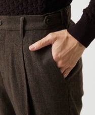 MNLCG60290 MICHEL KLEIN HOMME(ミッシェルクラン オム) ウールワイドスラックスパンツ ブラウン