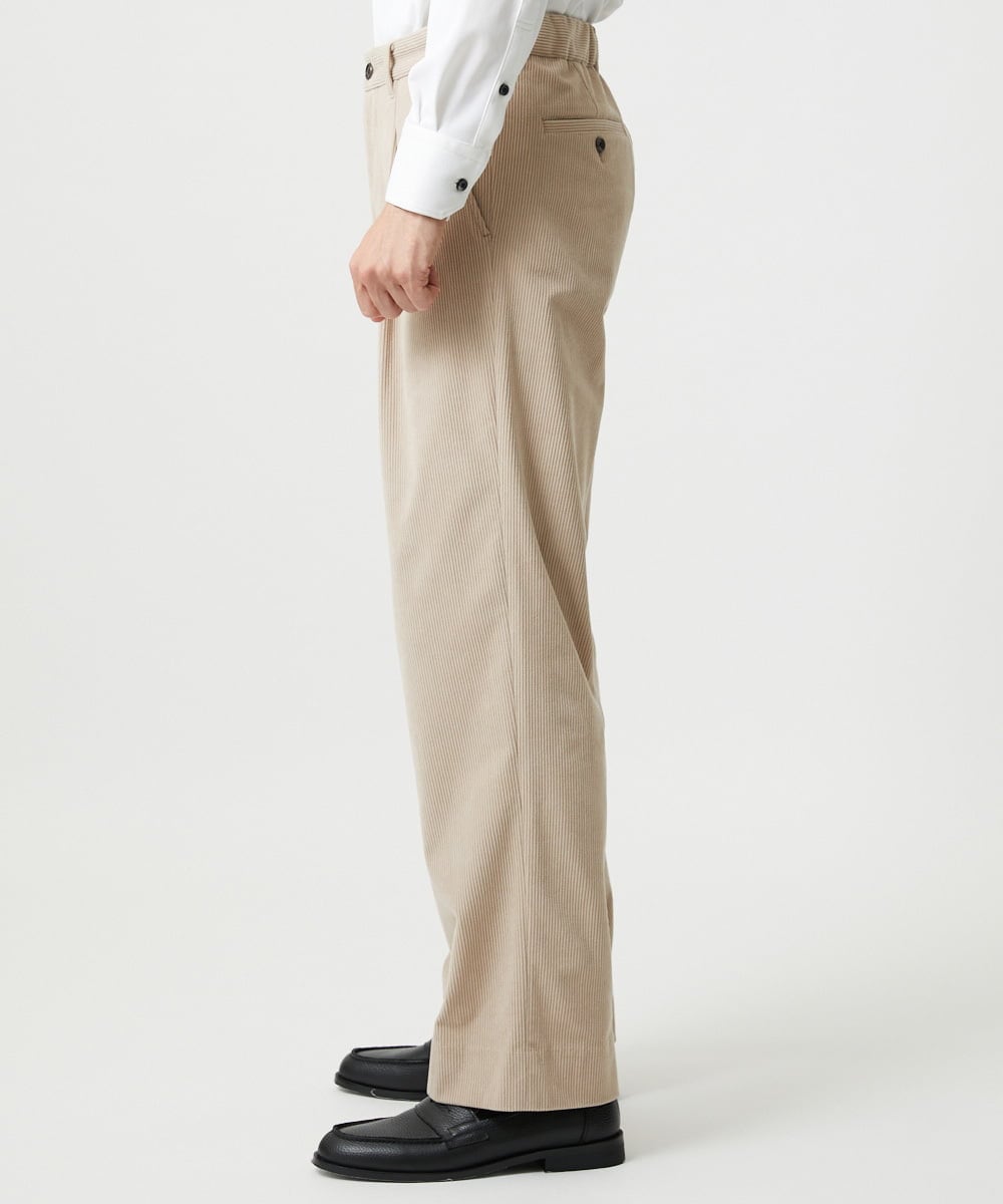 MNLCG62250 MICHEL KLEIN HOMME(ミッシェルクラン オム) 【セットアップ】コーデュロイスラックスワイドパンツ オフホワイト
