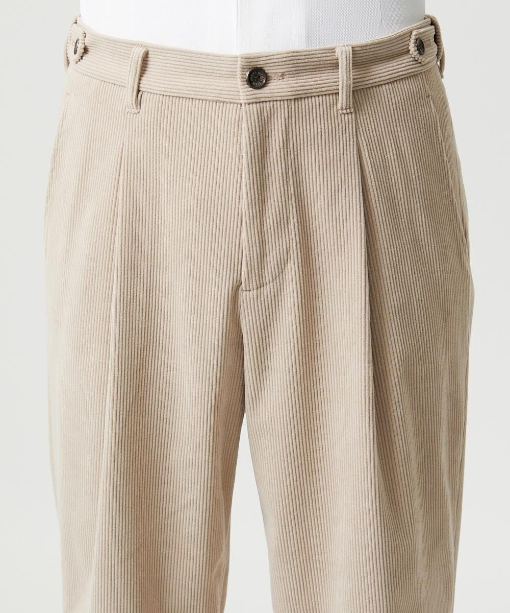 MNLCG62250 MICHEL KLEIN HOMME(ミッシェルクラン オム) 【セットアップ】コーデュロイスラックスワイドパンツ オフホワイト