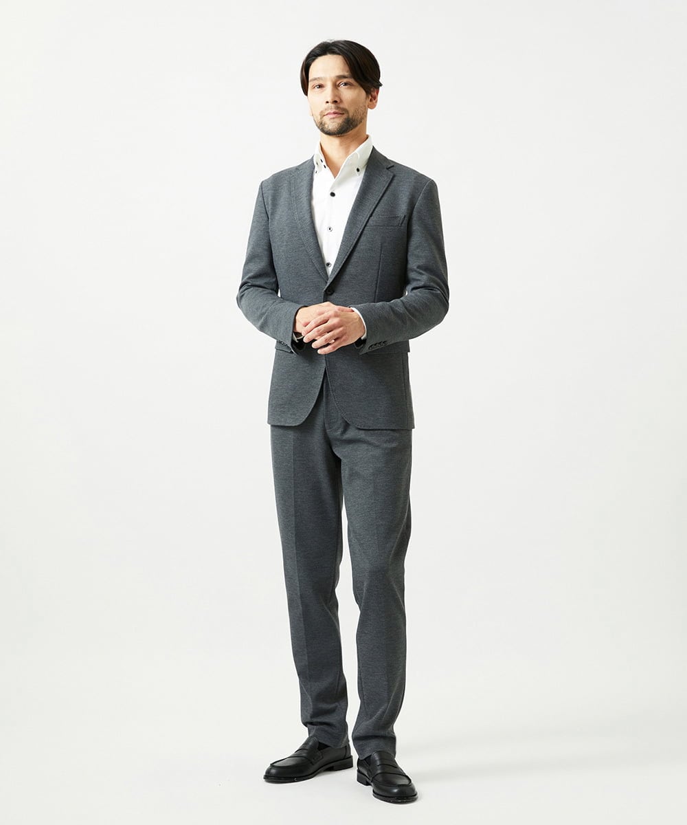 MNLCI05270 MICHEL KLEIN HOMME(ミッシェルクラン オム) 【セットアップ】4WAYジャージスラックスパンツ グレー
