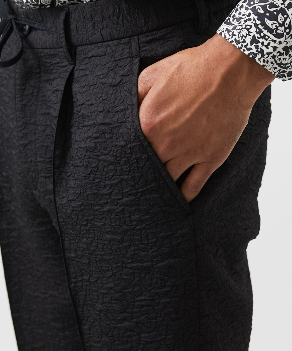 MNLDA51250 MICHEL KLEIN HOMME(ミッシェルクラン オム) ジャガードスラックスパンツ セットアップ ブラック