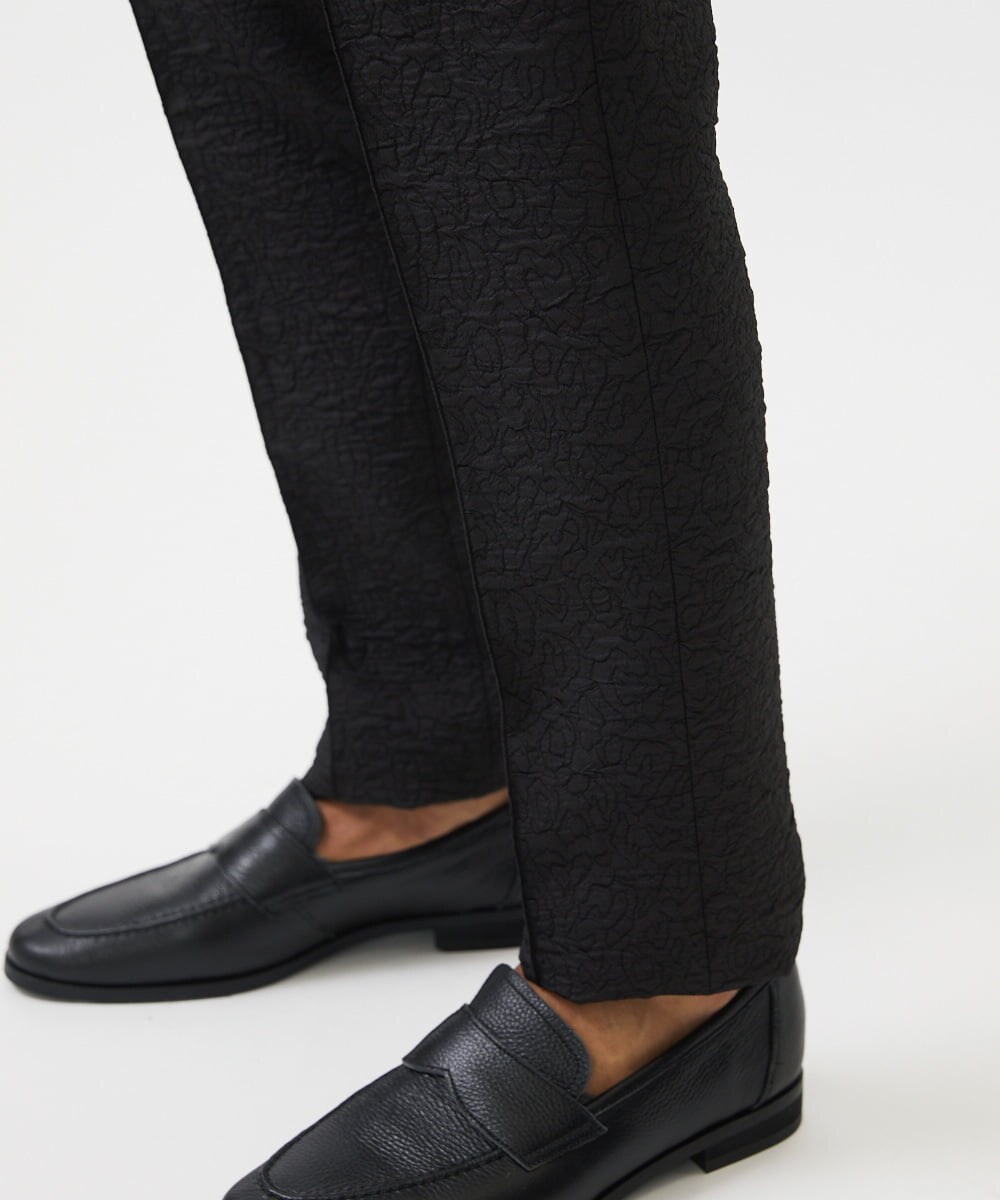 MNLDA51250 MICHEL KLEIN HOMME(ミッシェルクラン オム) ジャガードスラックスパンツ セットアップ ブラック
