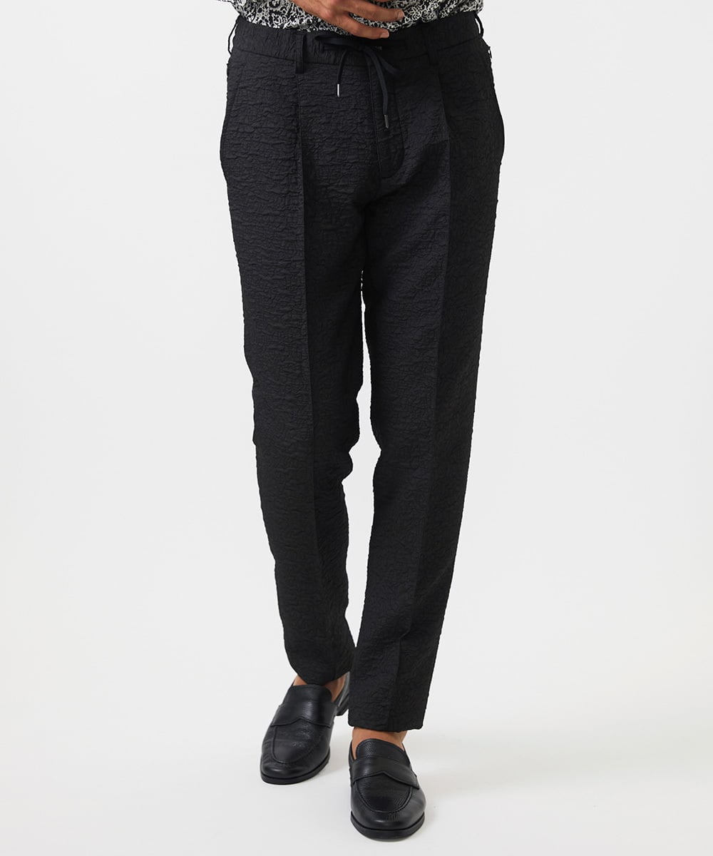 MNLDA51250 MICHEL KLEIN HOMME(ミッシェルクラン オム) ジャガードスラックスパンツ セットアップ ブラック