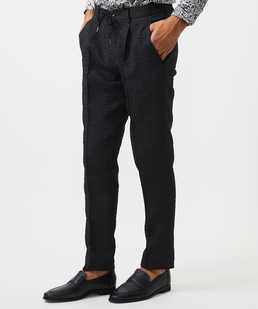 MNLDA51250 MICHEL KLEIN HOMME(ミッシェルクラン オム) ジャガードスラックスパンツ セットアップ ブラック