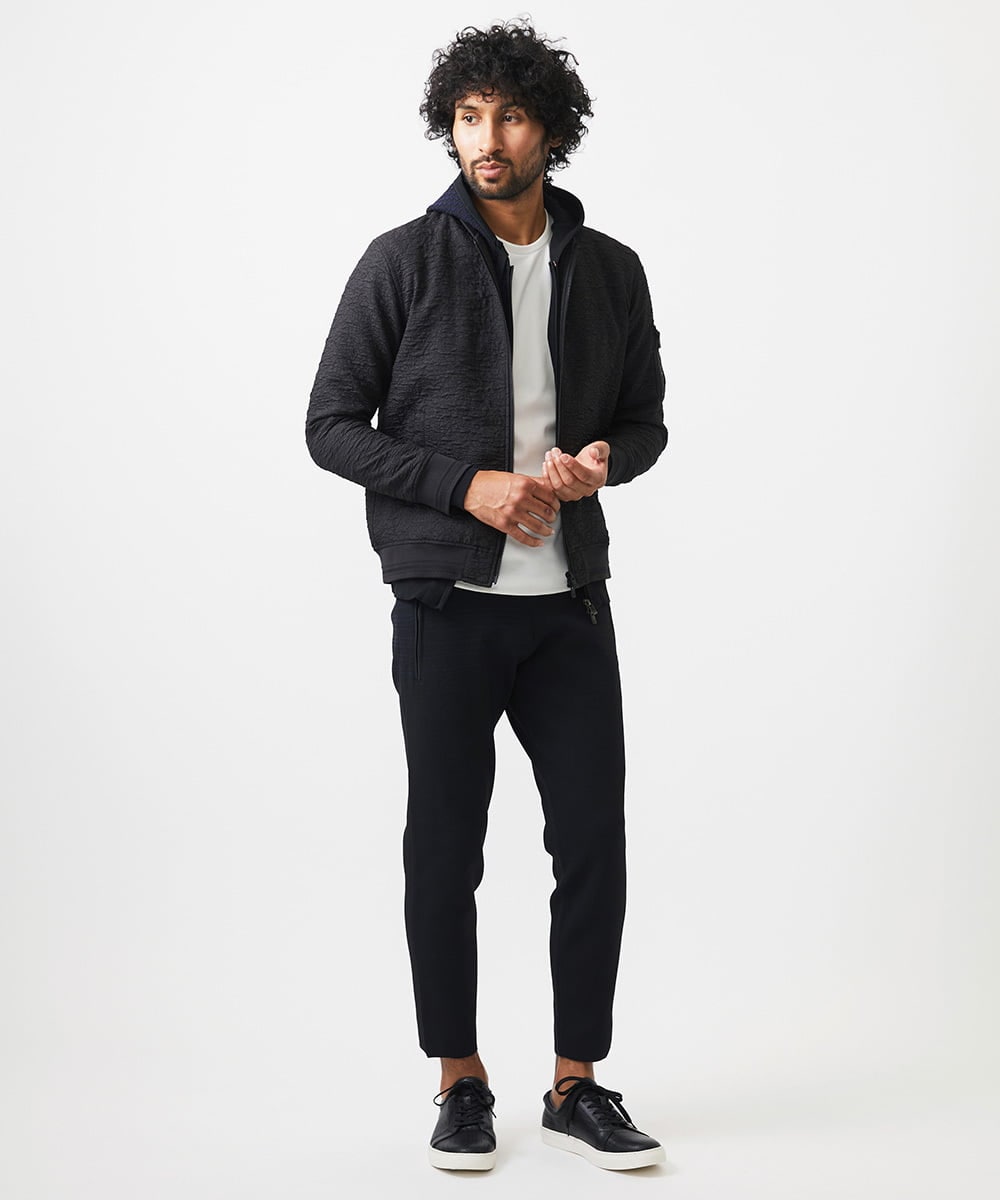 MNLDA51250 MICHEL KLEIN HOMME(ミッシェルクラン オム) ジャガードスラックスパンツ セットアップ ブラック